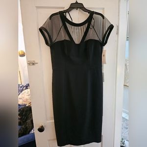 Sexy Black Sheer Midi Black Dress